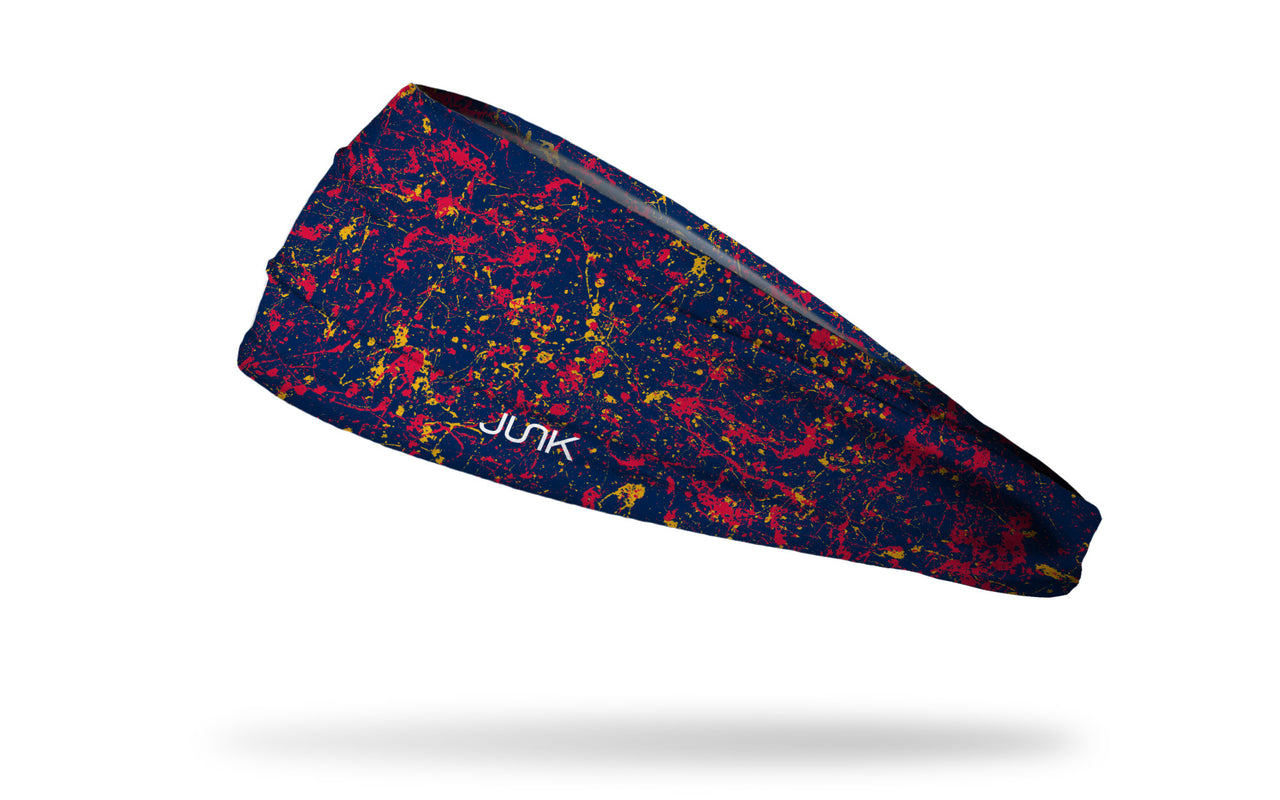 Navy Scarlet Gold Splatter Big Bang Lite Headband - View 1