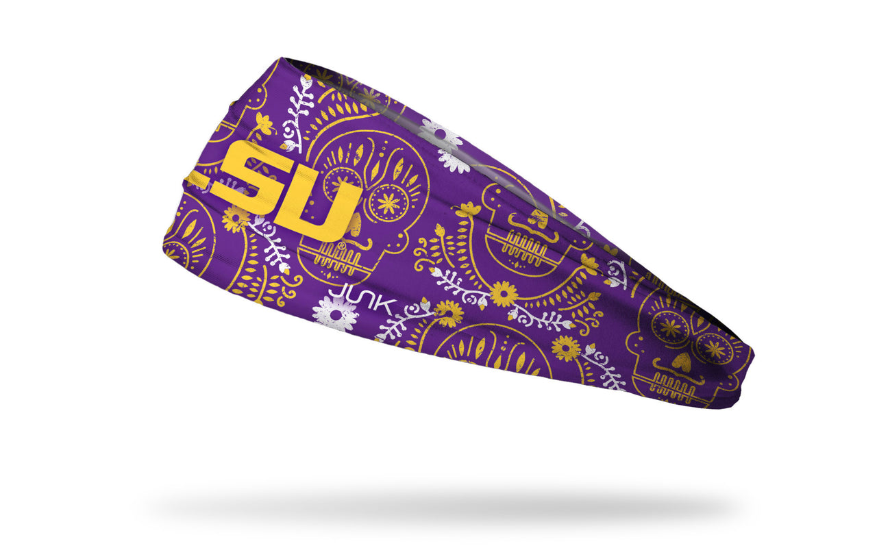 Louisiana State University: Sugar Skull Big Bang Lite Headband - View 1