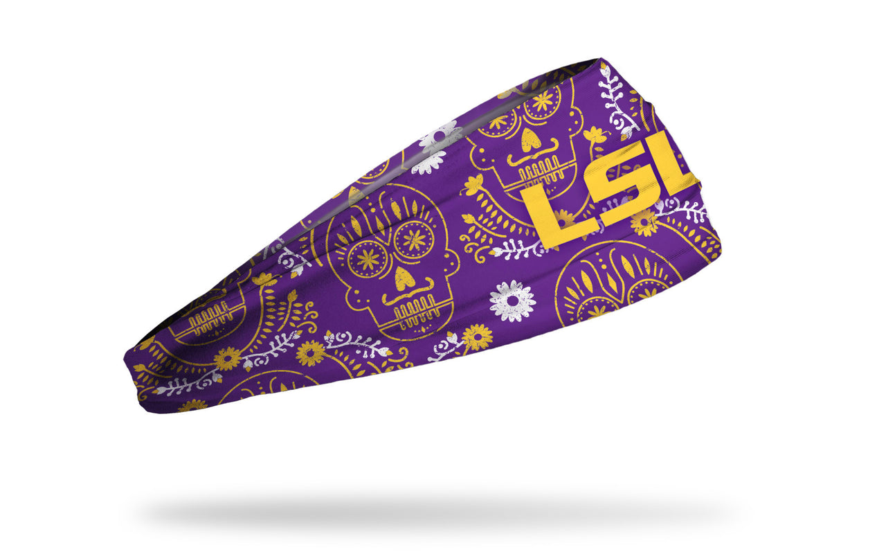 Louisiana State University: Sugar Skull Big Bang Lite Headband - View 2