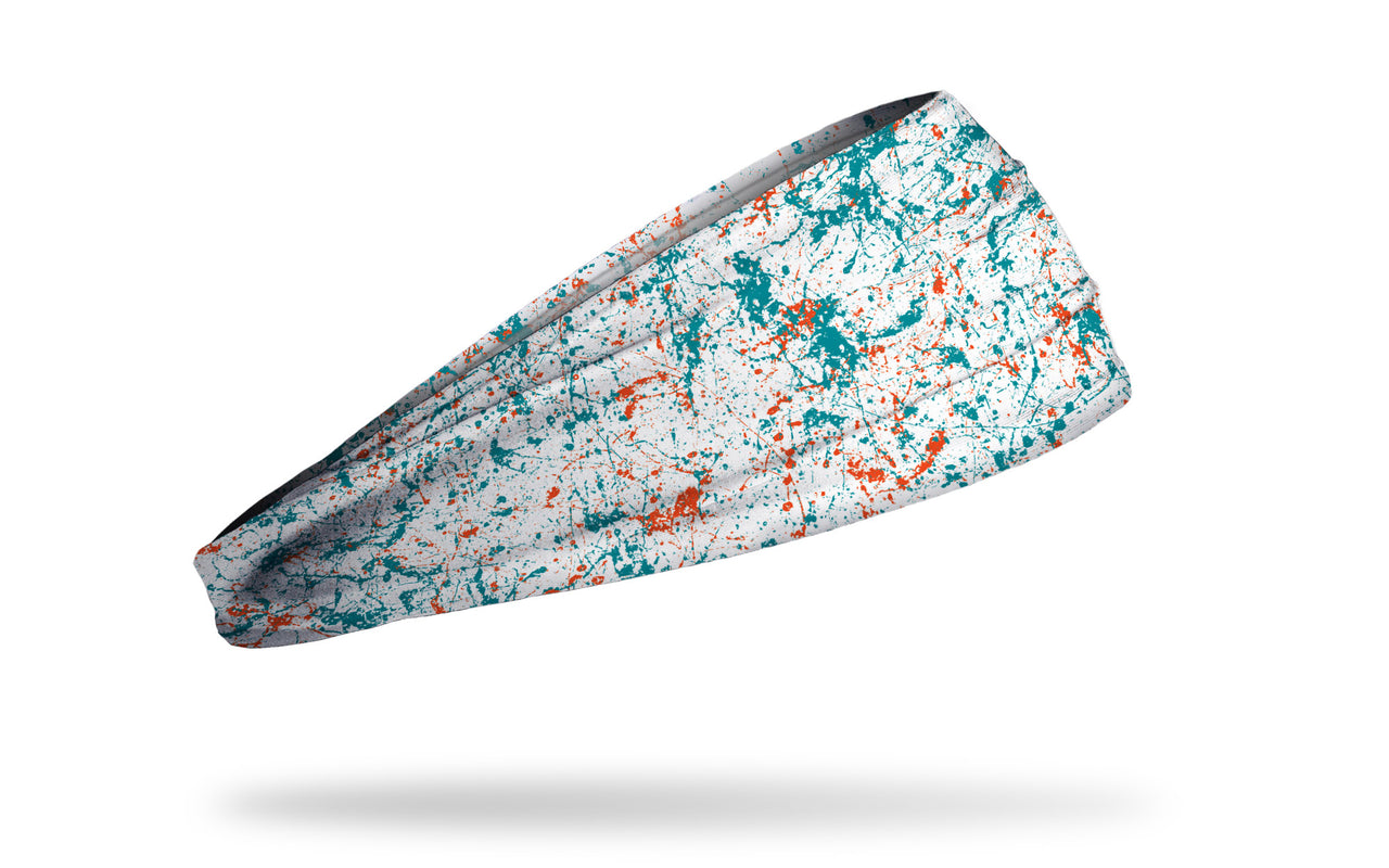 White Aqua Orange Splatter Big Bang Lite Headband - View 2