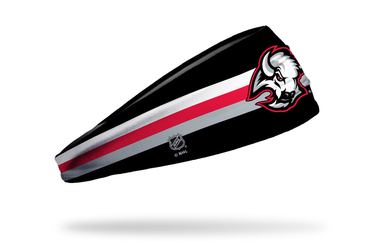 Buffalo Sabres: Black & Red Stripe Headband - View 2