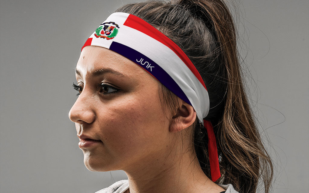 Dominican Republic Flag Flex Tie Headband - View 3