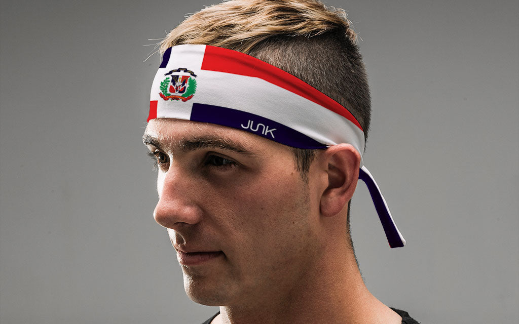 Dominican Republic Flag Flex Tie Headband - View 4