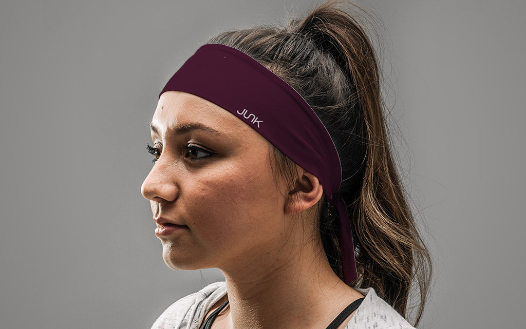 Dark Maroon Flex Tie Headband - View 3