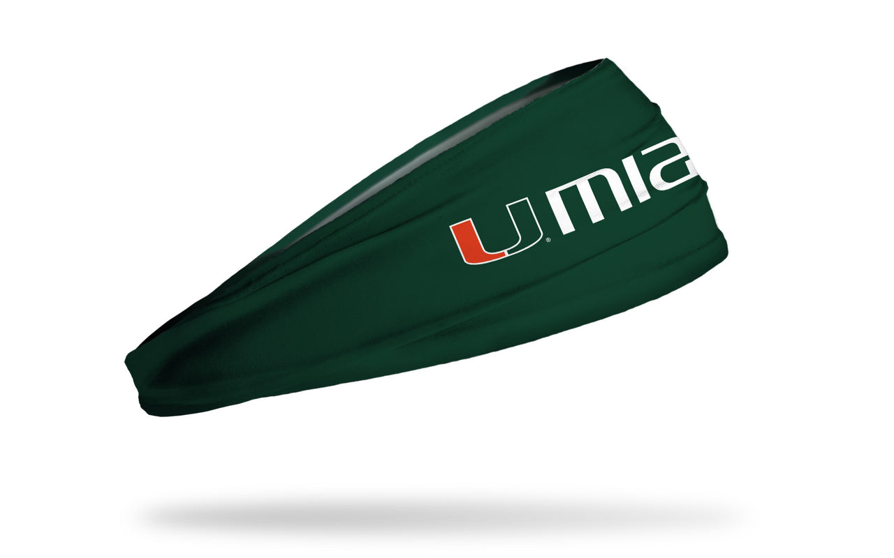University of Miami: Wordmark Green Headband - View 1