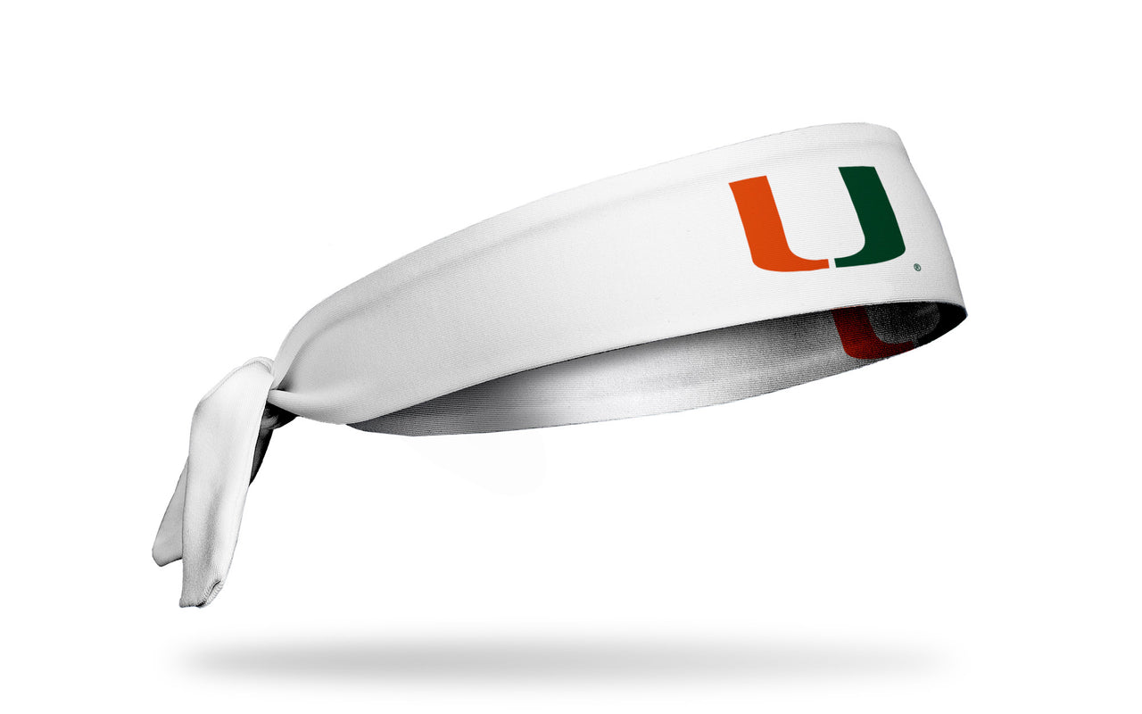 University of Miami: Logo White Tie Headband - View 2