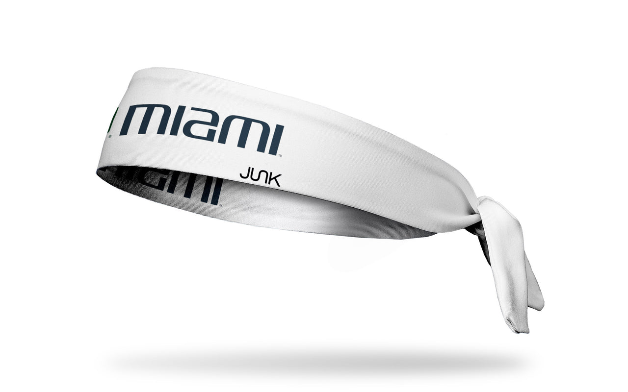 University of Miami: Wordmark White Tie Headband - View 2