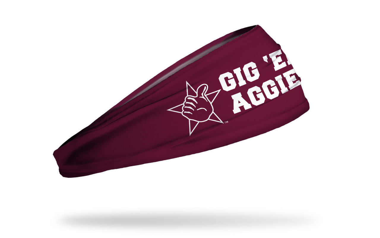 Texas A&M University: Gig 'Em Maroon Headband - View 1