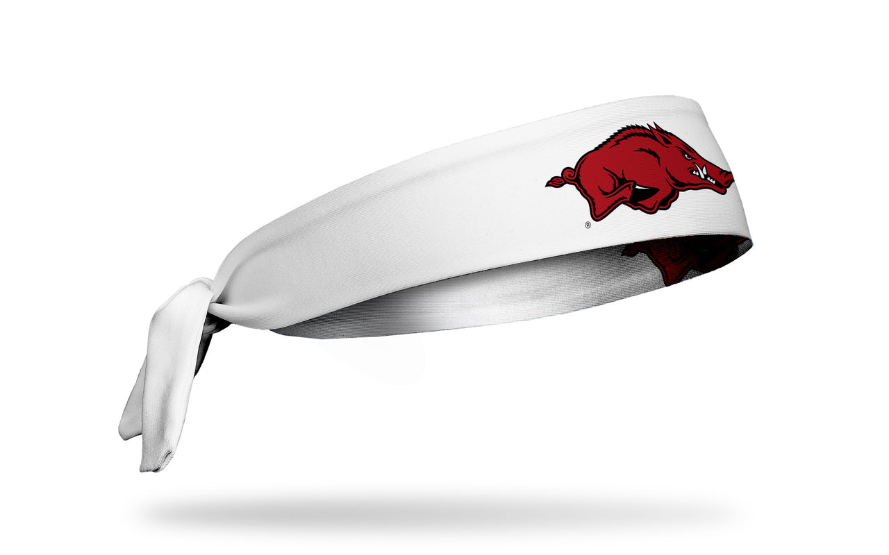 University of Arkansas: Razorback White Tie Headband - View 2