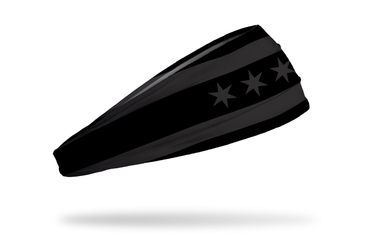 Chicago Flag Black and Charcoal Big Bang Lite Headband - View 2