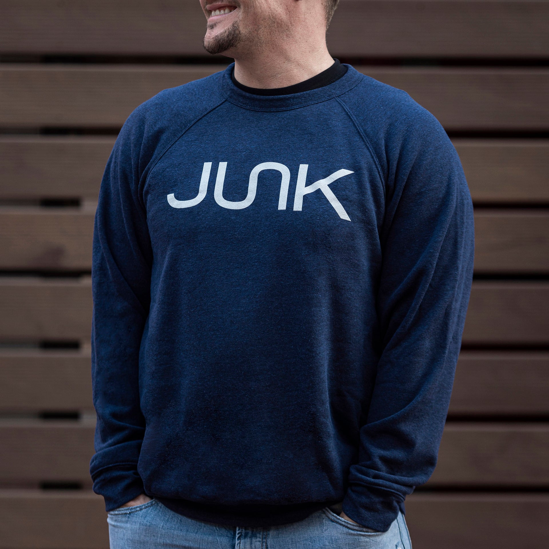 JUNK Heathered Navy Crew Sweatshirt - View 4