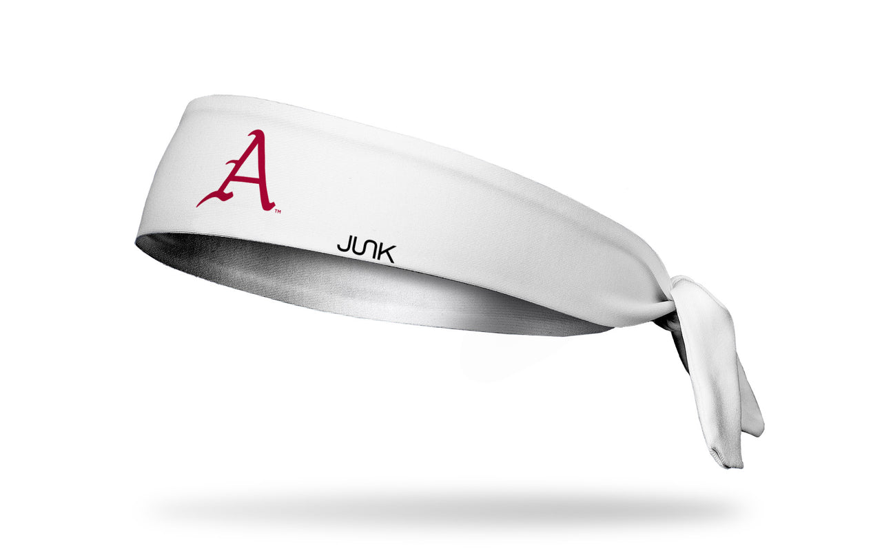 University of Arkansas: Baseball Logo White Tie Headband - View 1