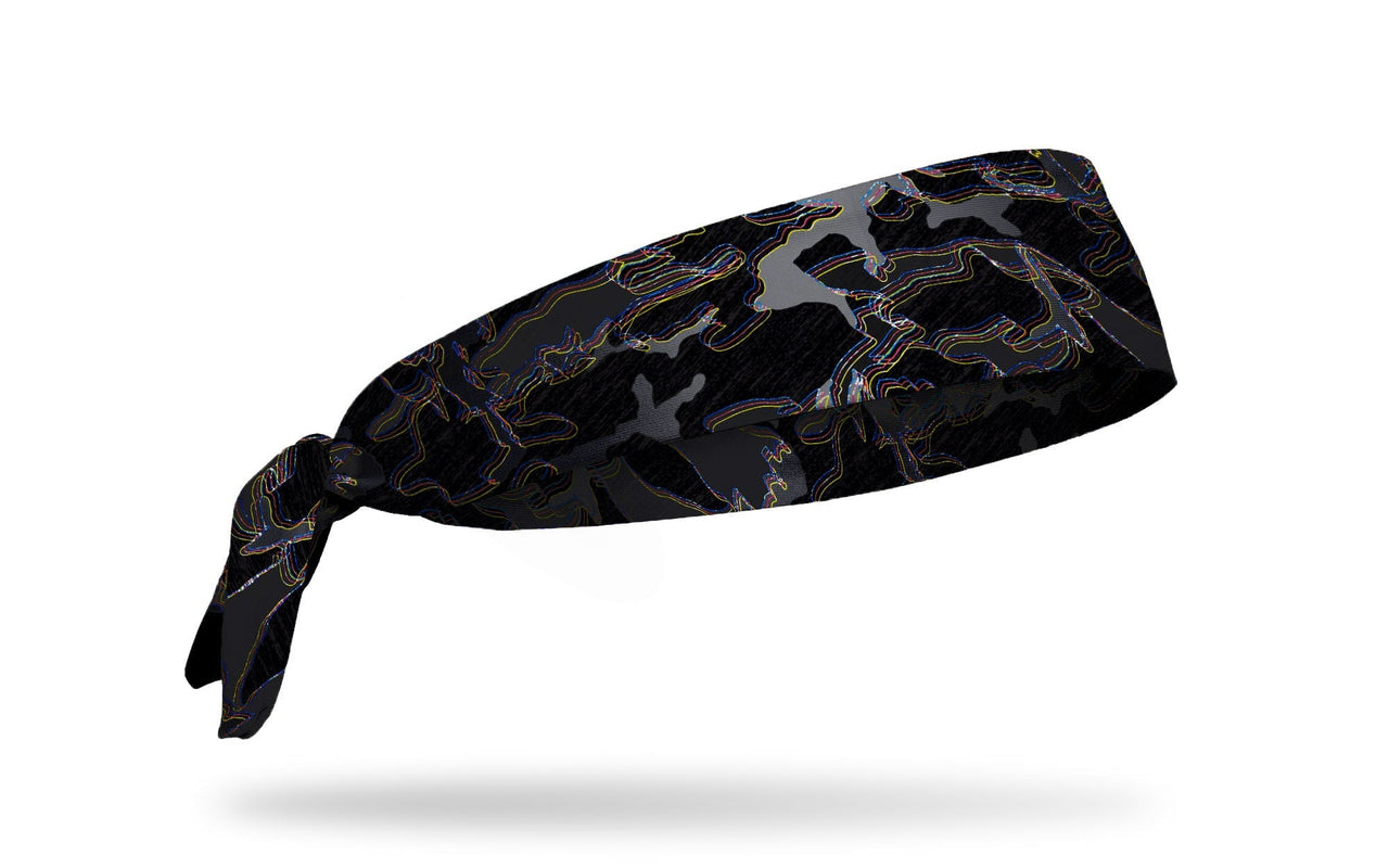Glitch Camo Black Tie Headband - View 2