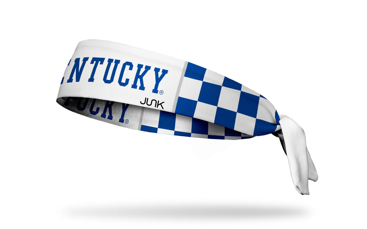 University of Kentucky: Checkered White Tie Headband - View 1