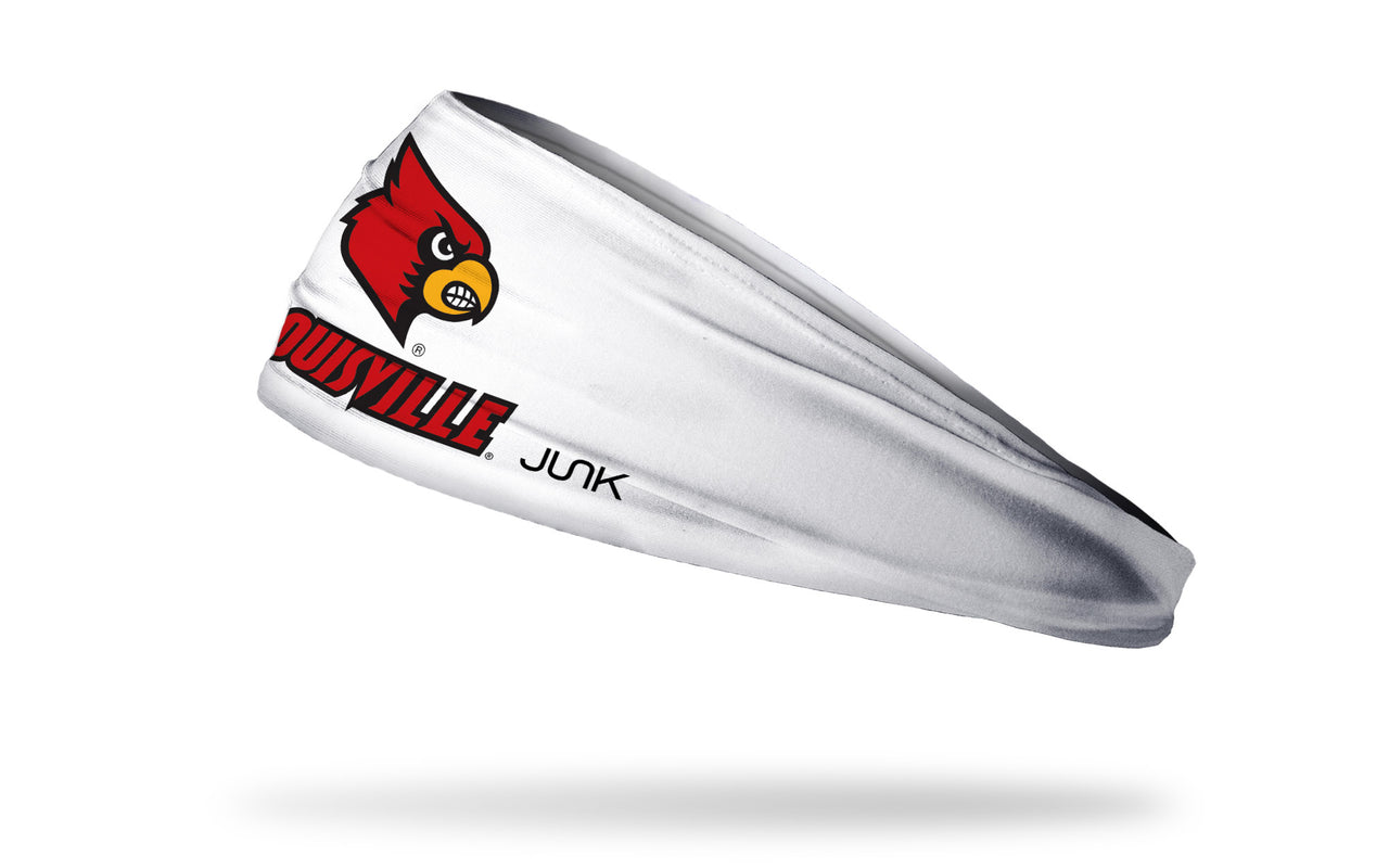 University of Louisville: Stacked Logo White Headband - View 1