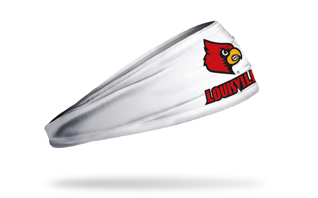 University of Louisville: Stacked Logo White Headband - View 2
