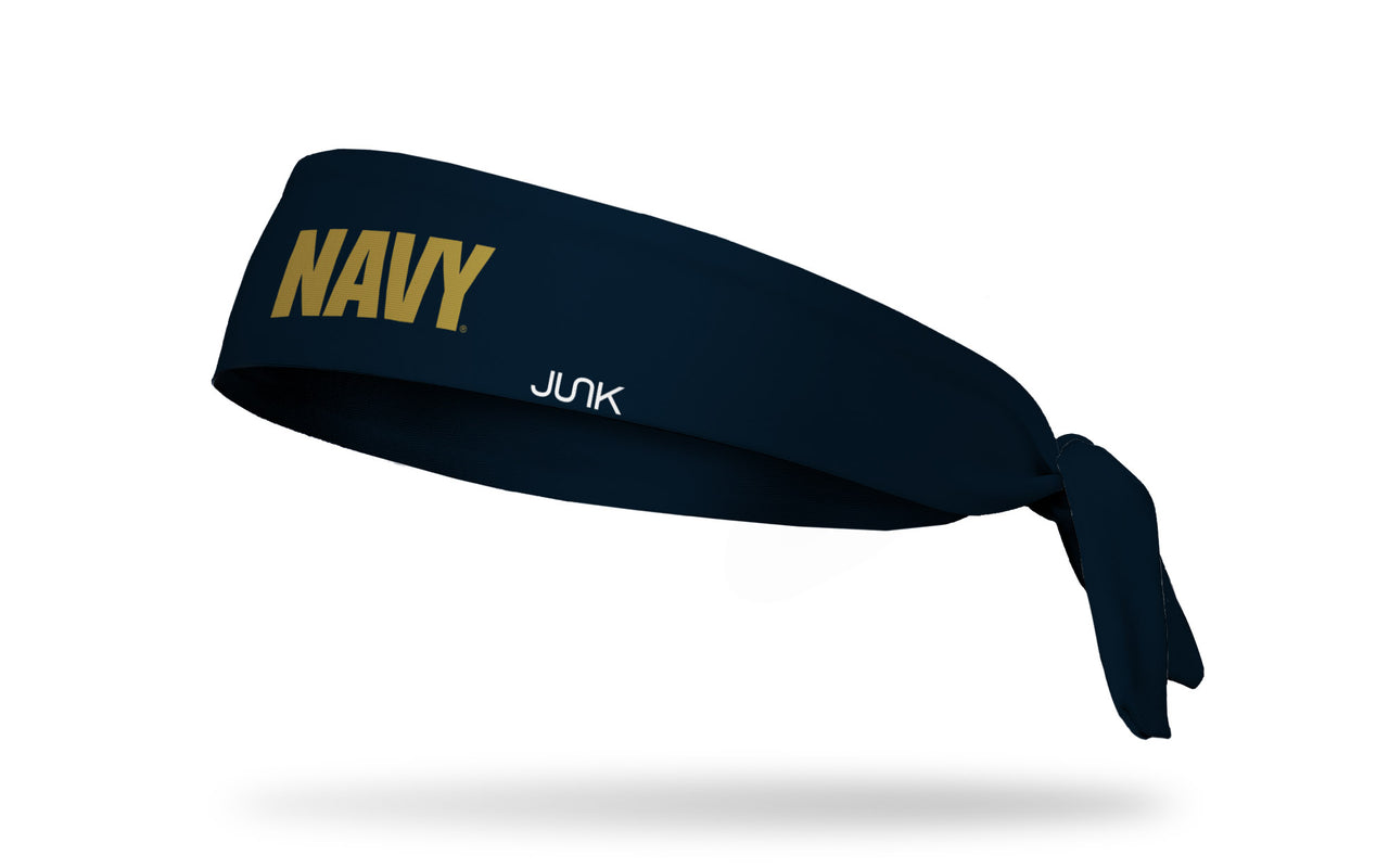 Navy: Wordmark Navy Tie Headband - View 2