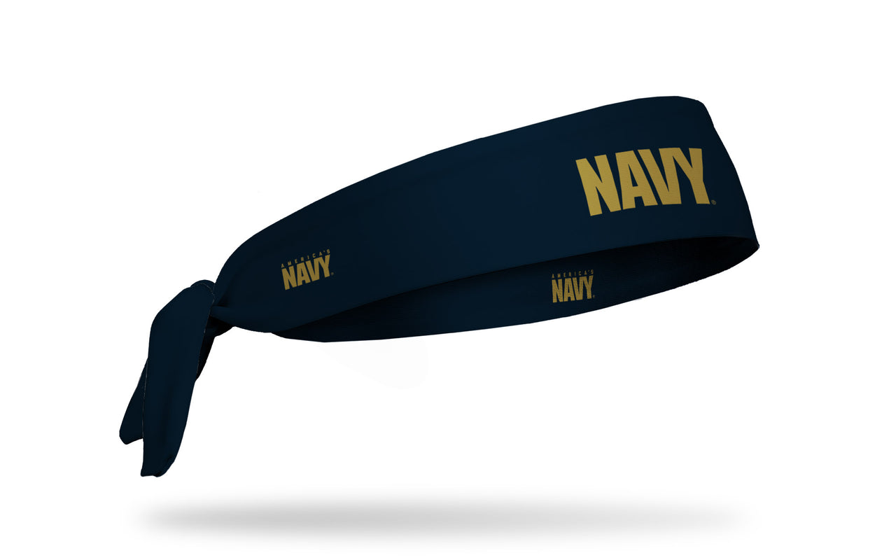 Navy: Wordmark Navy Tie Headband - View 1