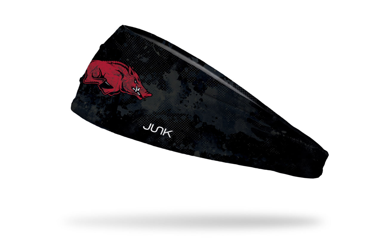 University of Arkansas: Grunge Black Headband - View 1