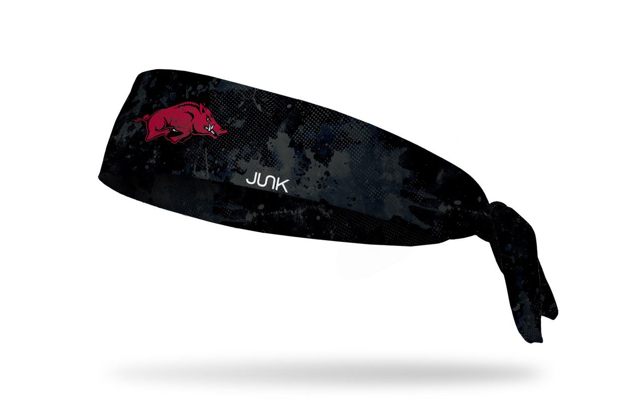 University of Arkansas: Grunge Black Tie Headband - View 1