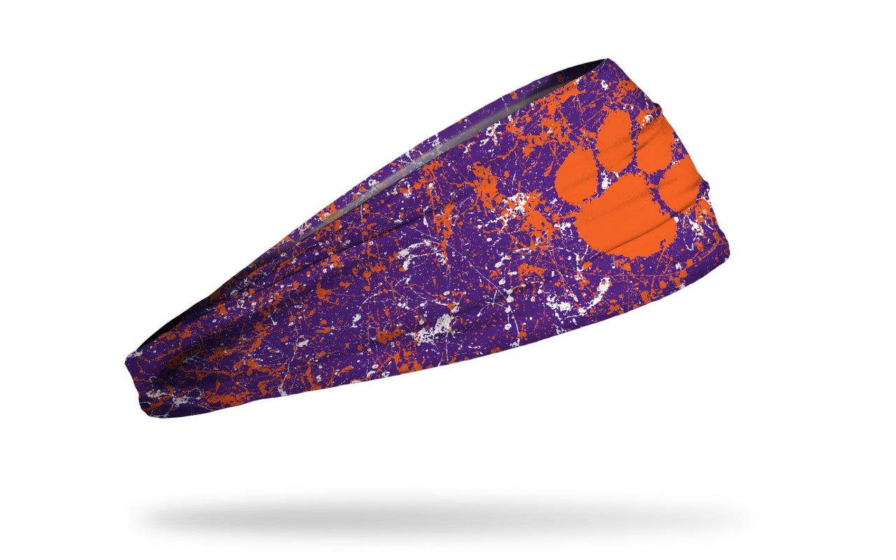 Clemson Tigers: Splatter Purple Headband - View 2