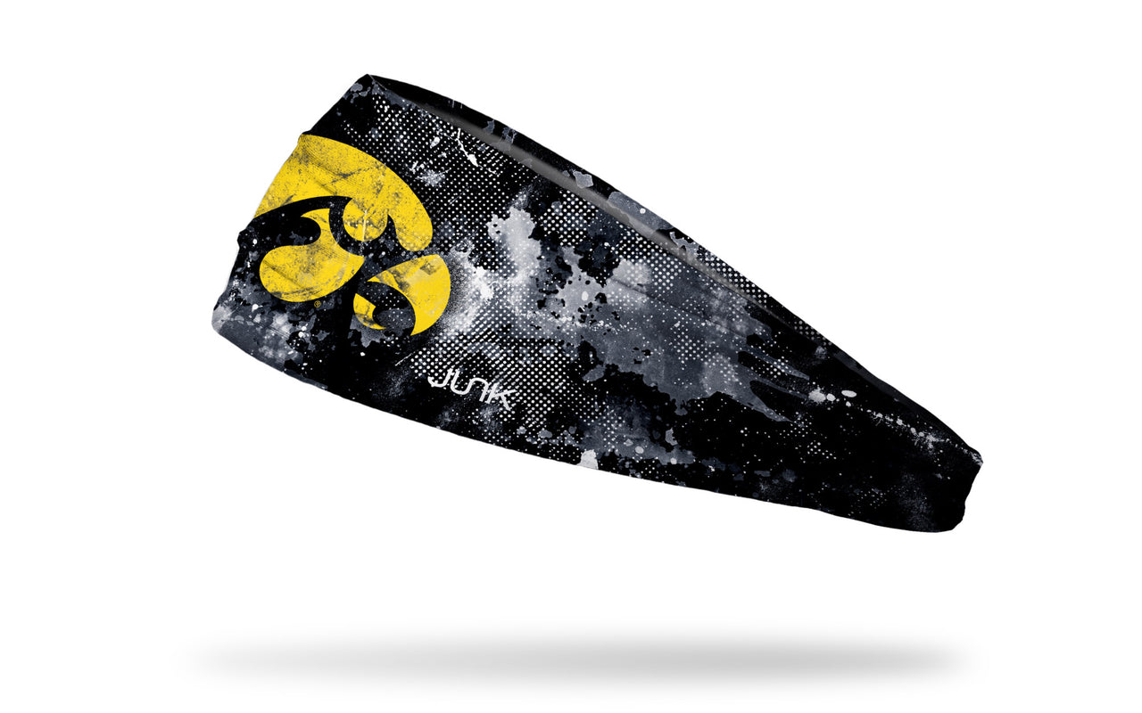 University of Iowa: Grunge White Headband - View 1