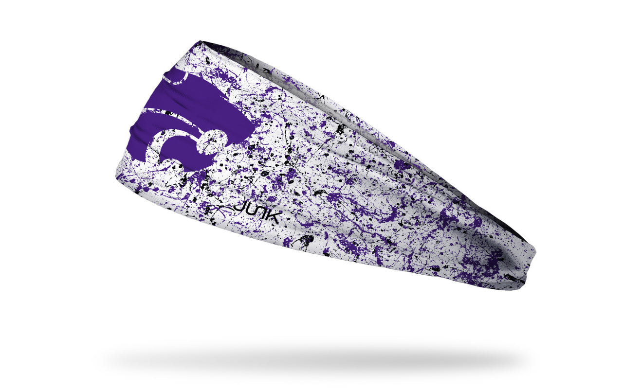 Kansas State University: Splatter White Headband - View 1