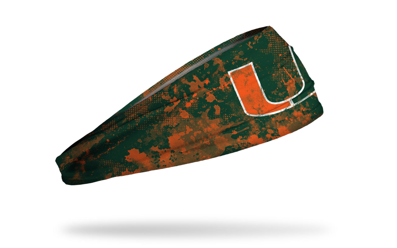 University of Miami: Grunge Green Headband - View 2
