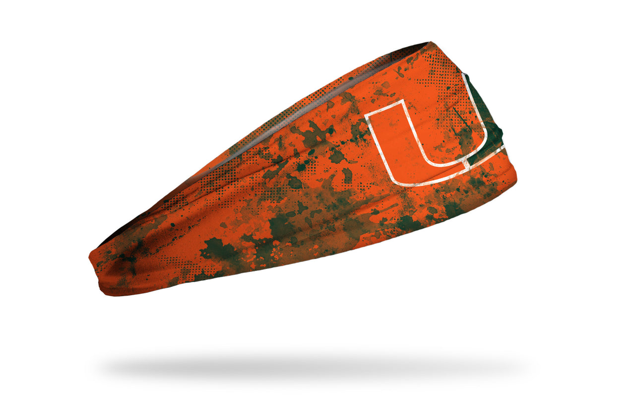 University of Miami: Grunge Orange Headband - View 2