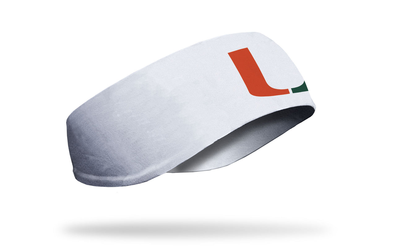 University of Miami: Logo White Ear Warmer - View 2