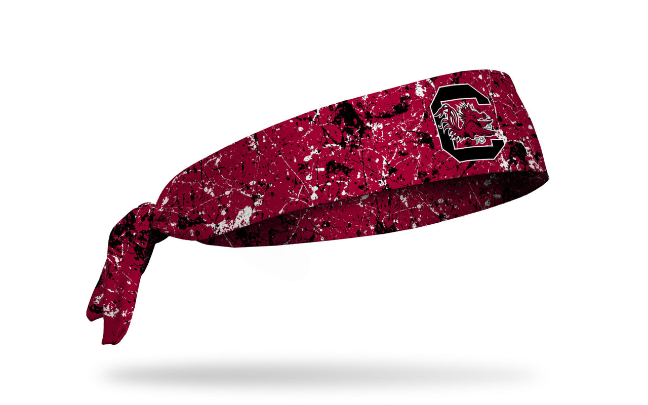 University of South Carolina: Splatter Garnet Tie Headband - View 2