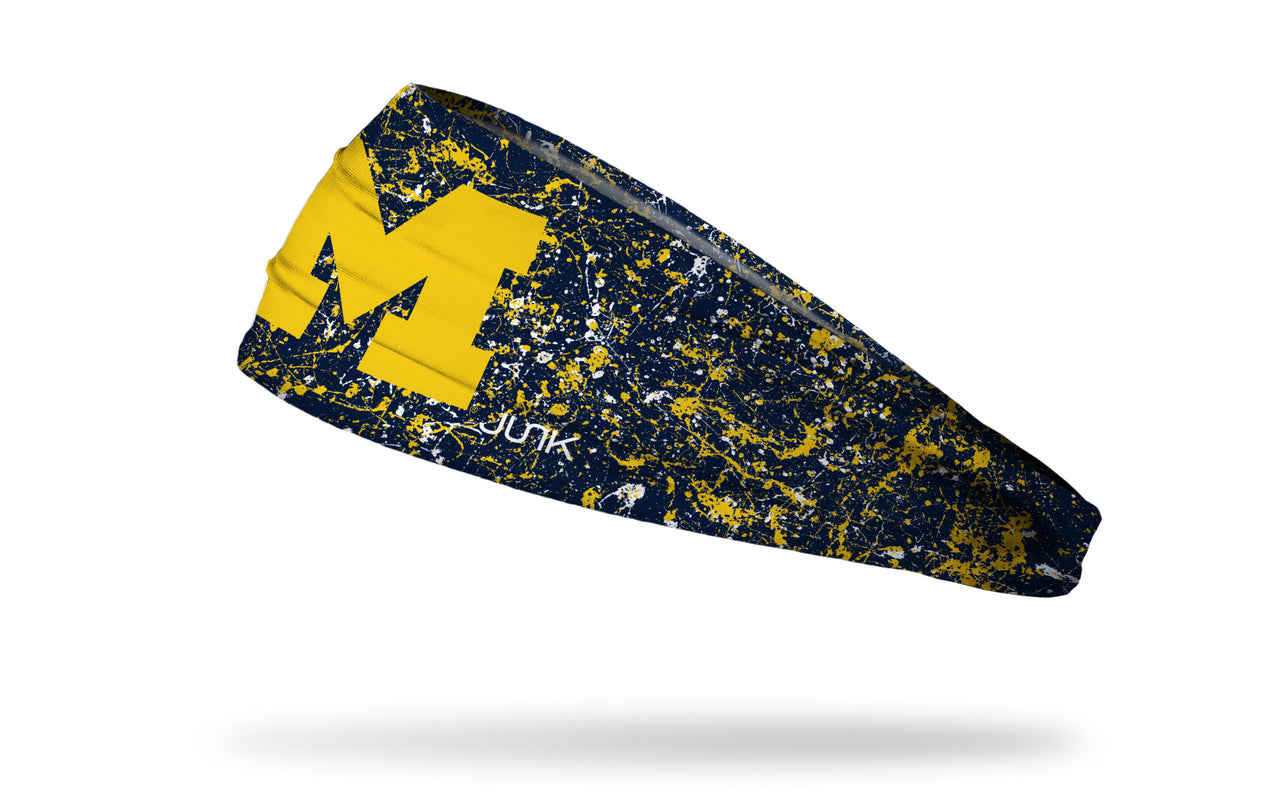 University of Michigan: Splatter Blue Headband - View 1
