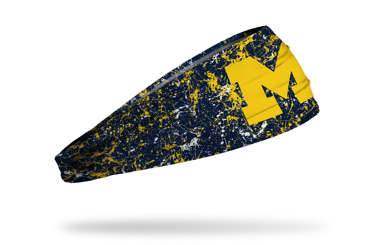 University of Michigan: Splatter Blue Headband - View 2