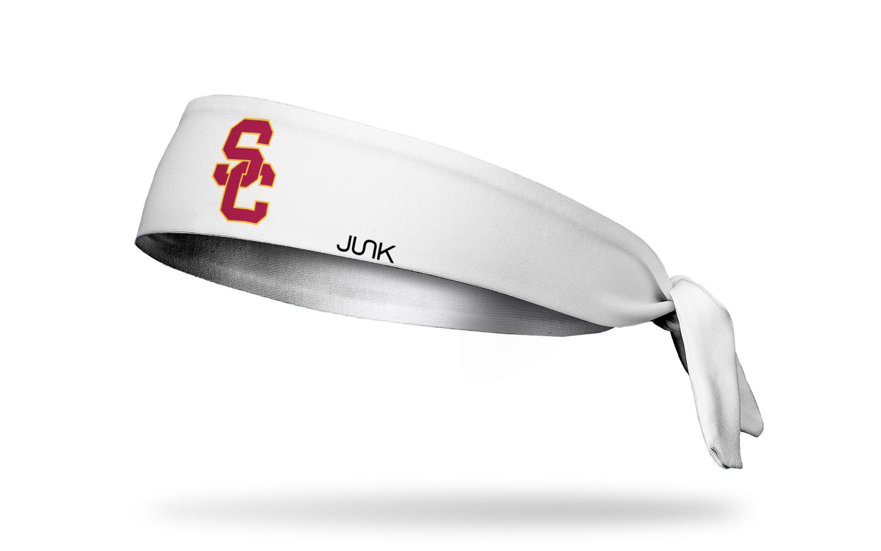 USC: Logo White Tie Headband - View 1