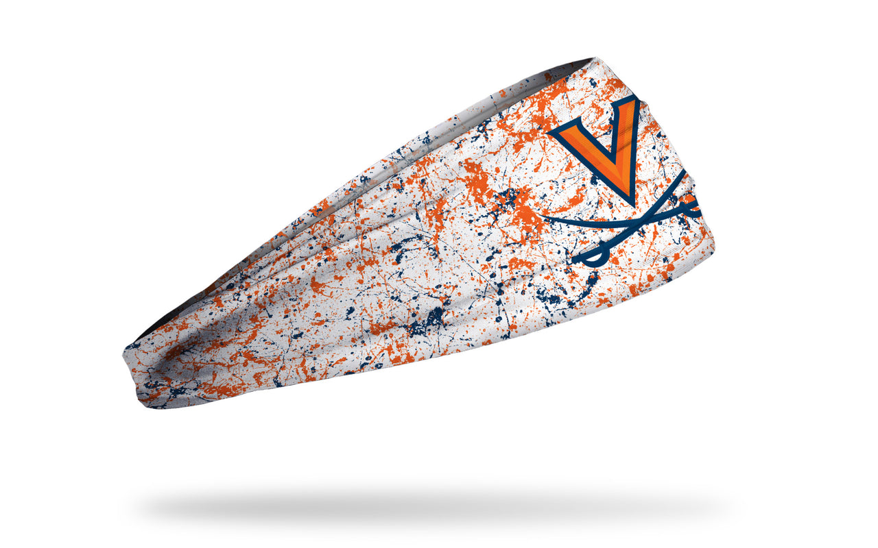 University of Virginia: Splatter White Headband - View 2