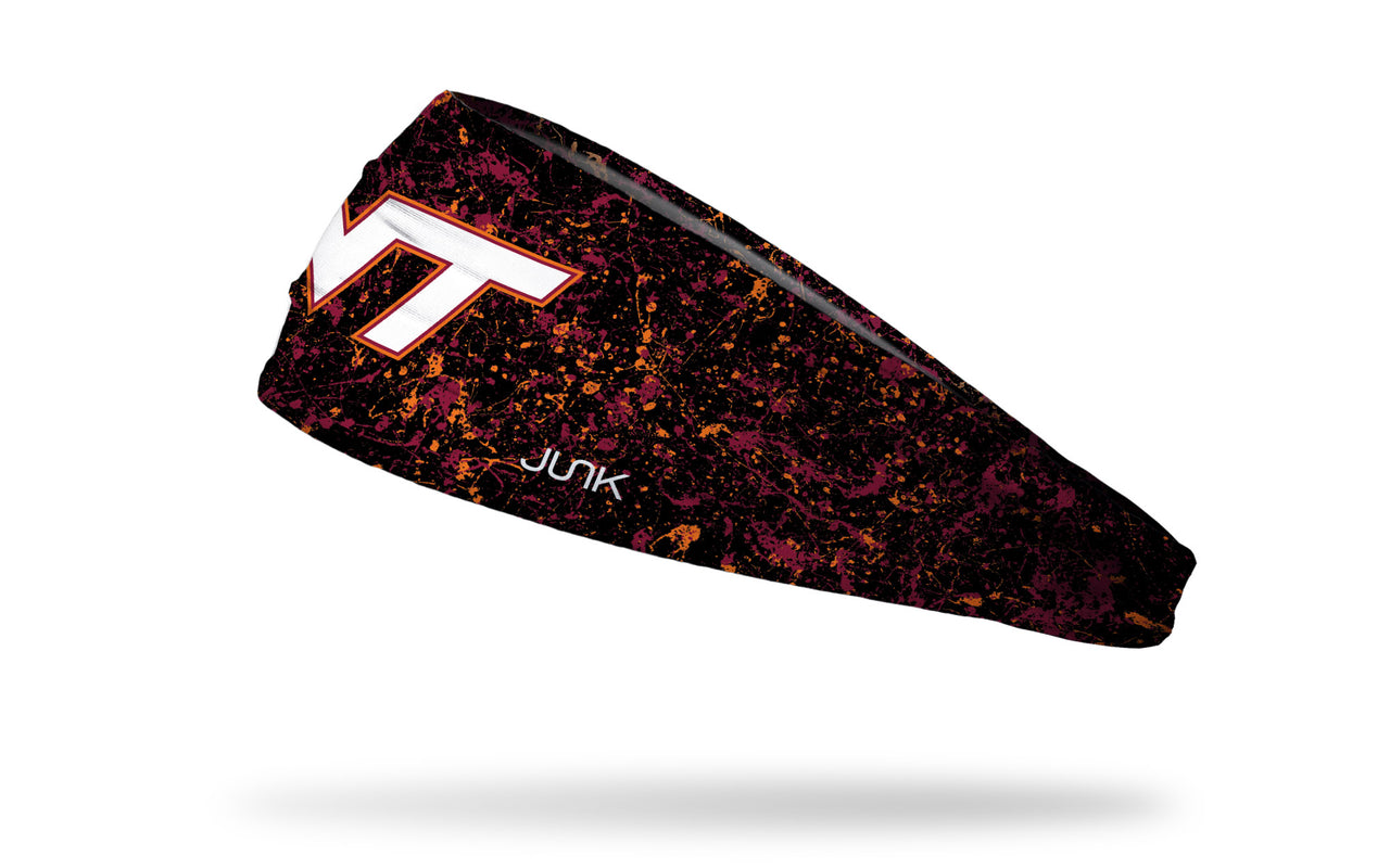 Virginia Tech: Splatter Black Headband - View 1