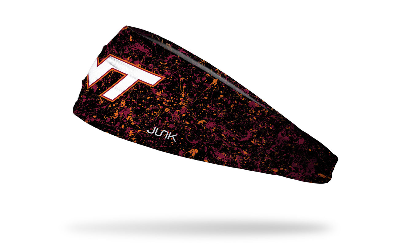 Virginia Tech: Splatter Black Big Bang Lite Headband - View 1