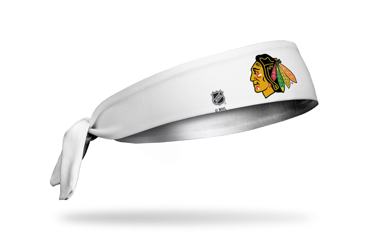 Chicago Blackhawks: Logo White Tie Headband - View 2