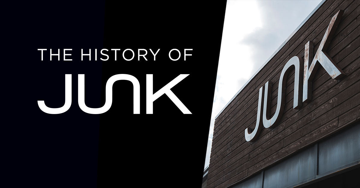 an image of the JUNK logo with a text overlay that says the history of JUNK