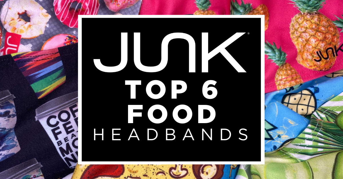 food headbands in the background with text that reads JUNK top 6 food headbands