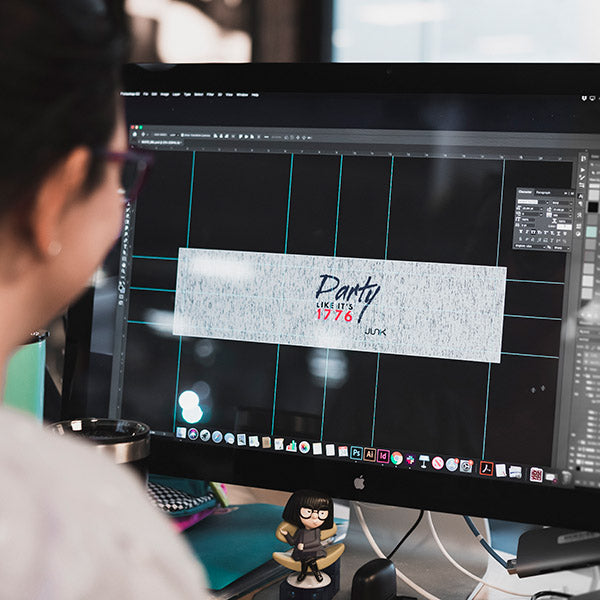 Girl making Custom Headband on Computer
