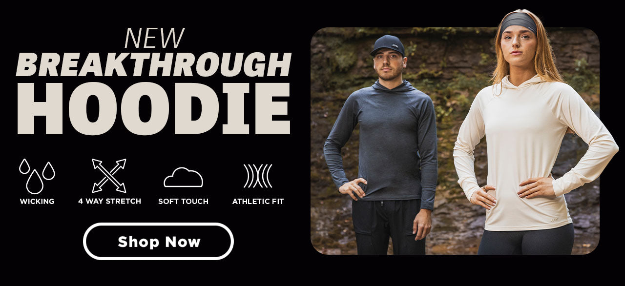 The New Breakthrough Hoodie, Shop Now. Wicking, 4 Way Stretch, Soft Touch, Athletic Fit