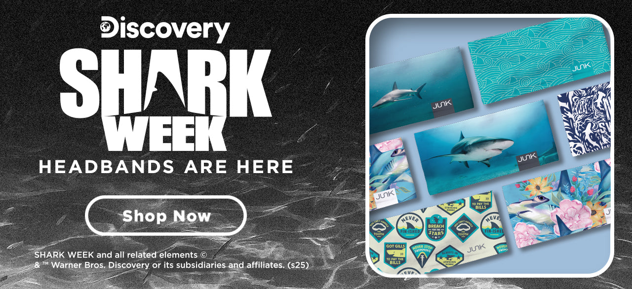 Discovery Shark Week Headbands are here, Shop Now. Shark Week and all related Elements, Warner Bros Discovery or it's subsidiaries and affiliates. (S25)