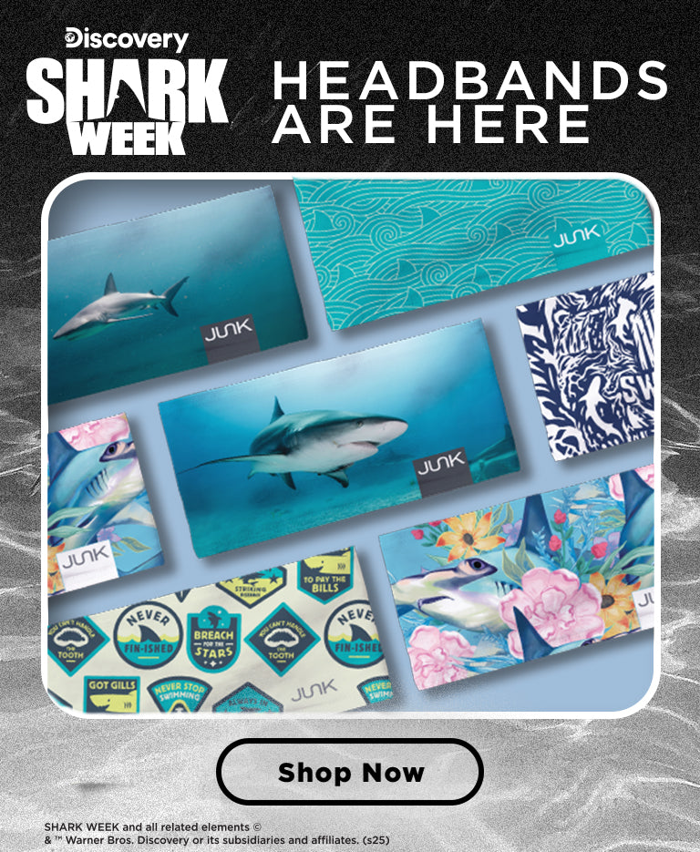 Discovery Shark Week Headbands are here, Shop Now. Shark Week and all related Elements, Warner Bros Discovery or it's subsidiaries and affiliates. (S25)