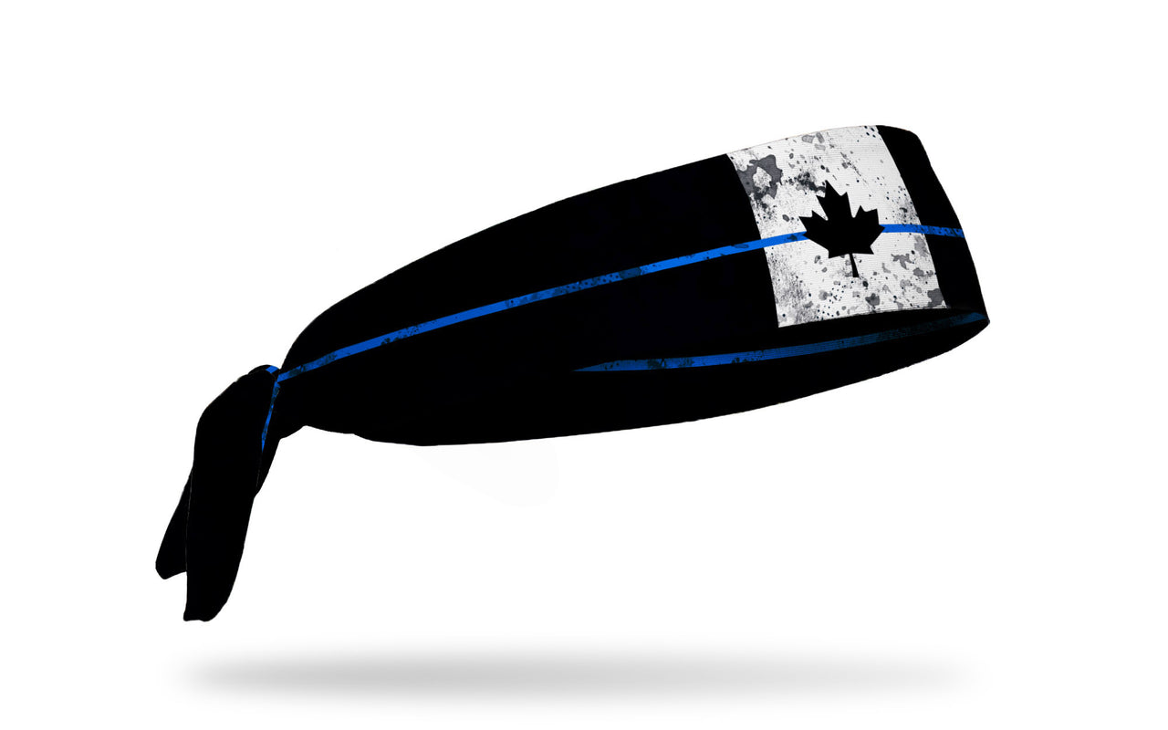 Canada Flag: Thin Blue Flex Tie Headband - View 2