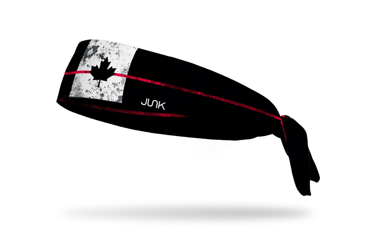 Canada Flag: Thin Red Flex Tie Headband - View 1