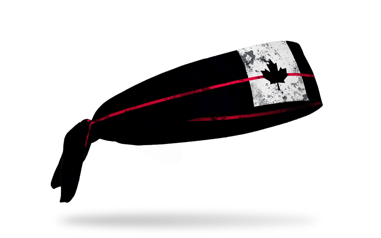 Canada Flag: Thin Red Flex Tie Headband - View 2