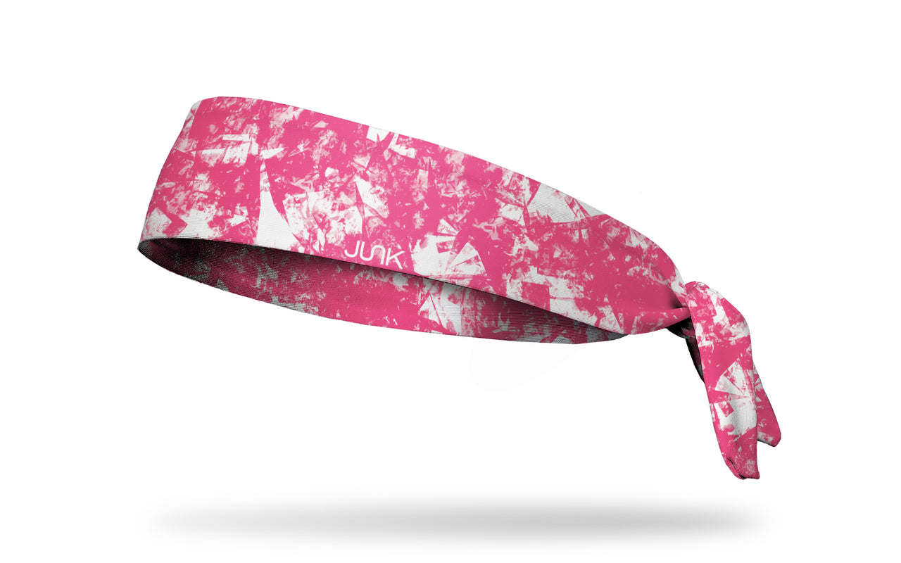 Gridiron Pink White Tie Headband - View 1