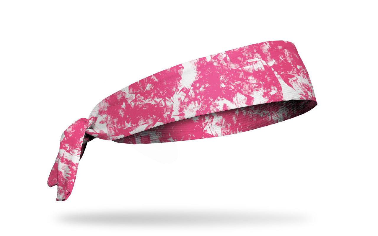 Gridiron Pink White Tie Headband - View 2