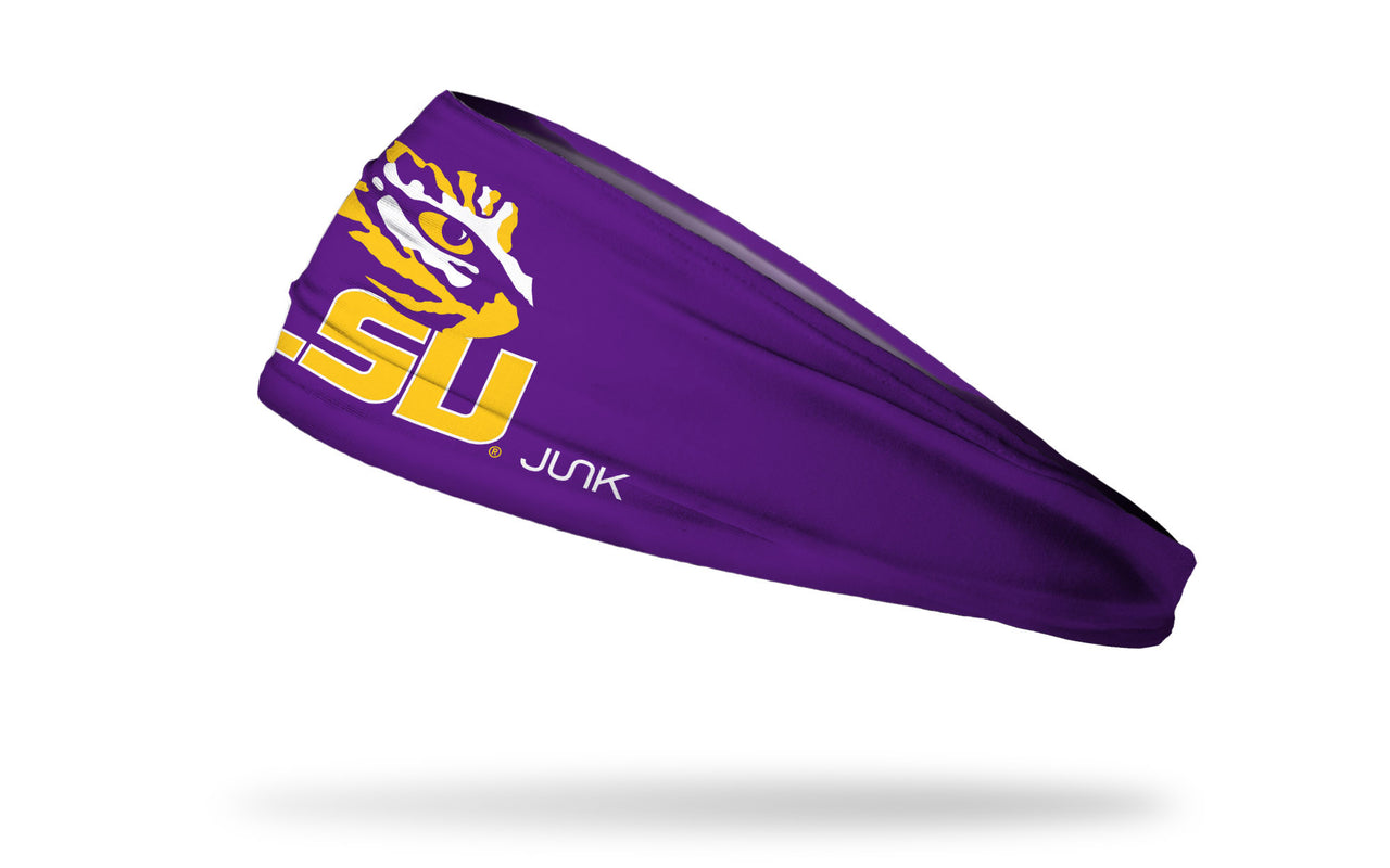 Louisiana State University: LSU Gold Stacked Purple Headband - View 1